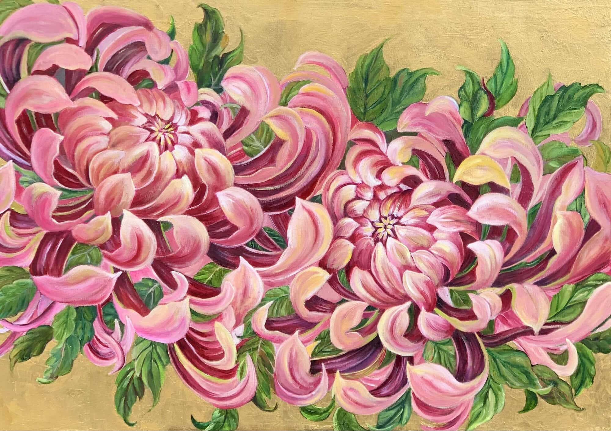 Vibrant floral painting by Tandy Pengelly Wildlife Artist