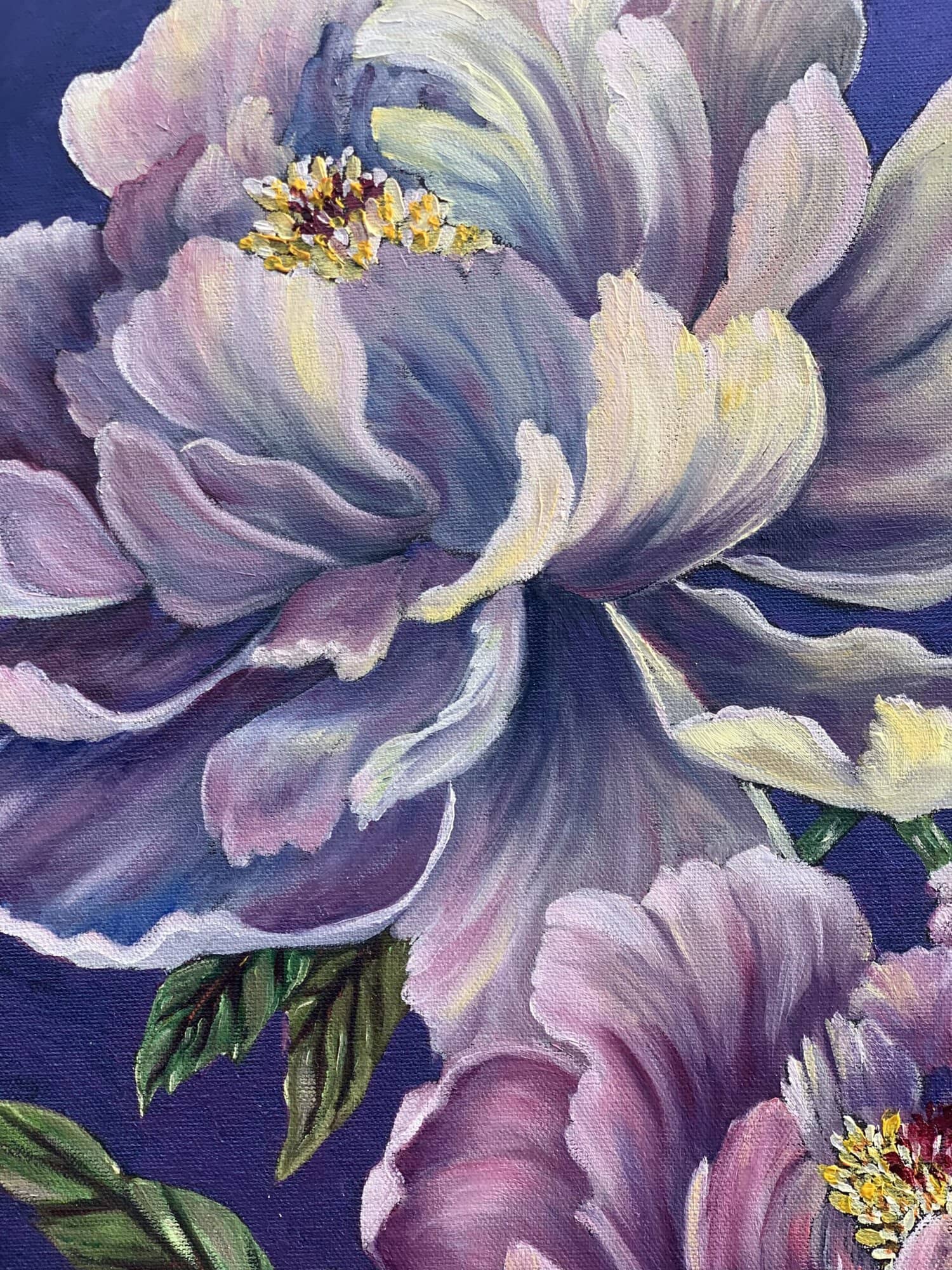 Vibrant Contemporary Peony Painting by Tandy Pengelly