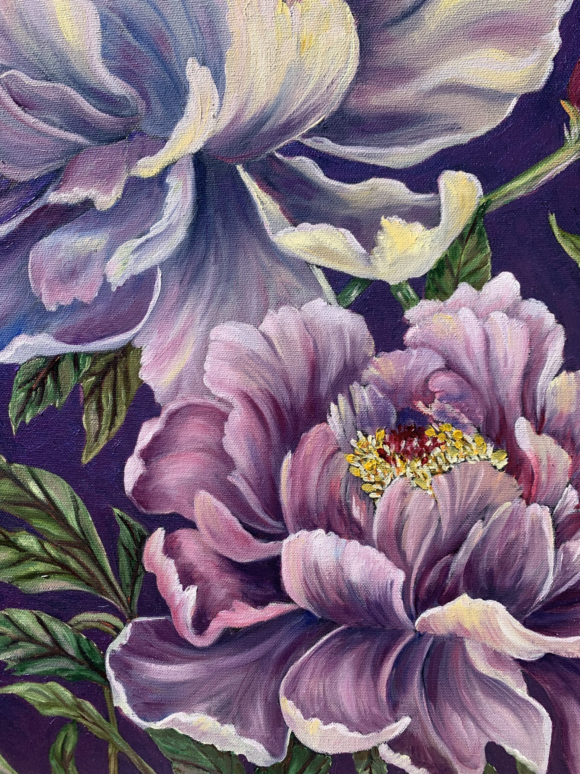 Vibrant Contemporary Peony Painting by Tandy Pengelly