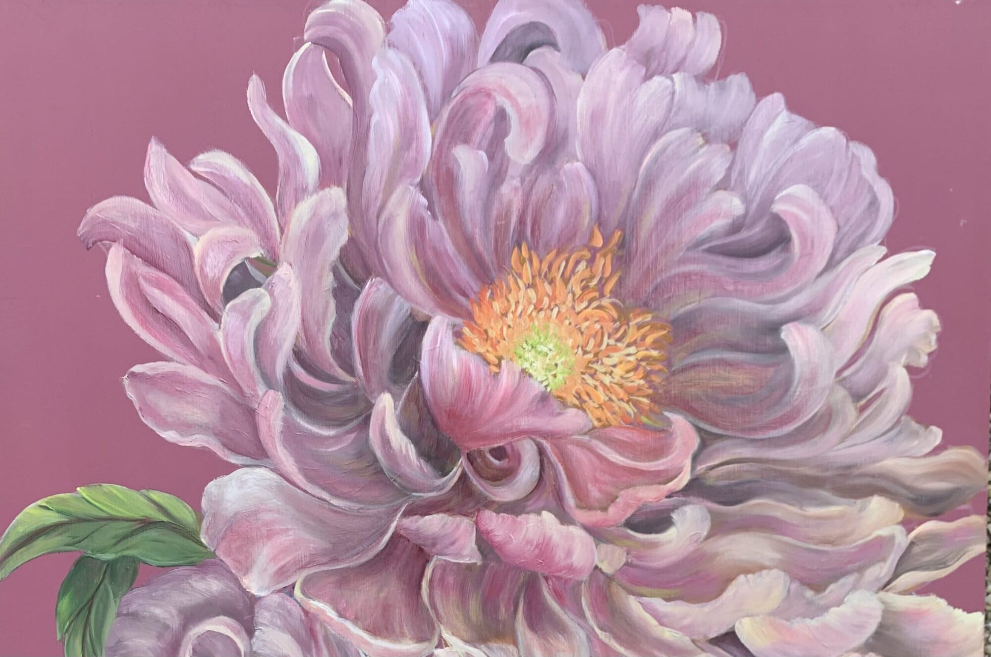 Pink Peony Painting by Tandy Pengelly