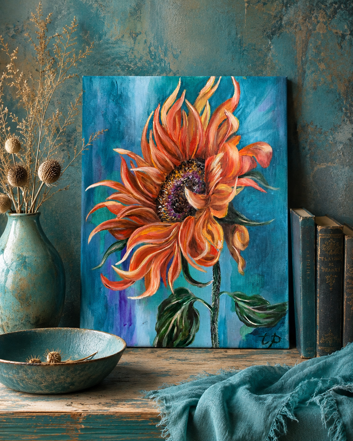 Tandy Pengelly Artist. Sunflower Painting