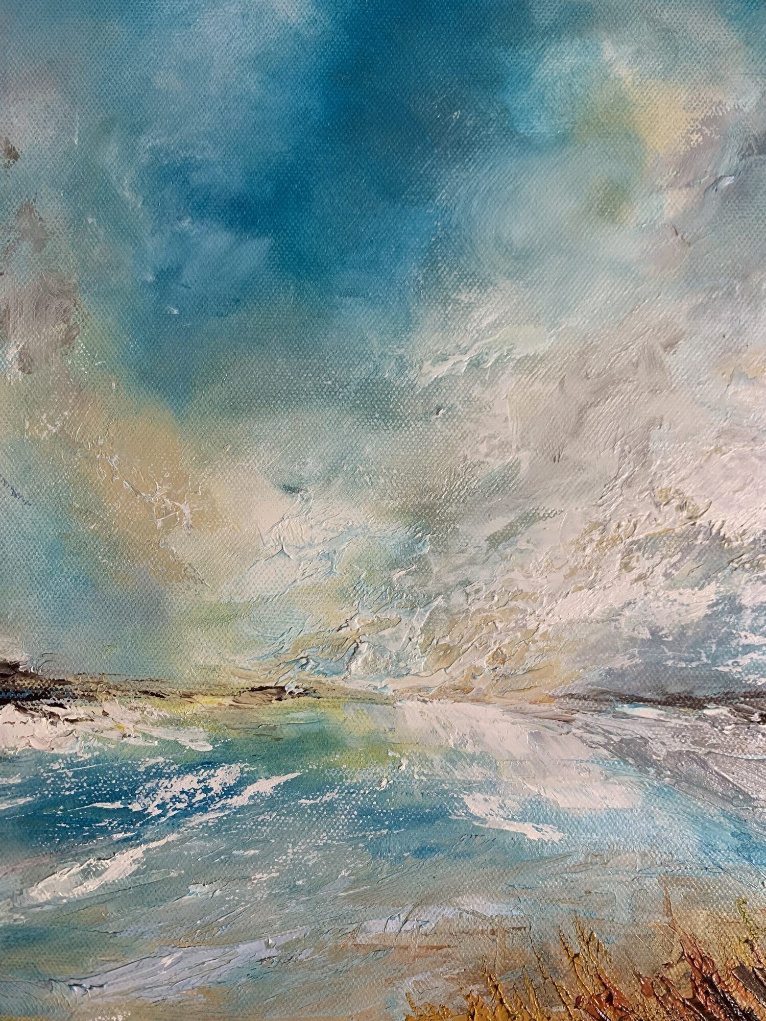 Expressionist oil seascape by Tandy Pengelly